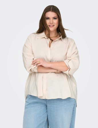 ONLY Carmakoma Carzazima L/S Loose Shirt Wvn Noos - Cream - 50