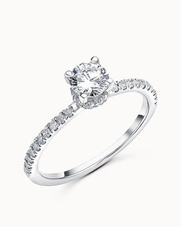 Florine Sidestensring 18K Hvitt Gull Lab-dyrket Diamant 0,30 Carat - forlovelsesringer hos Vanbruun