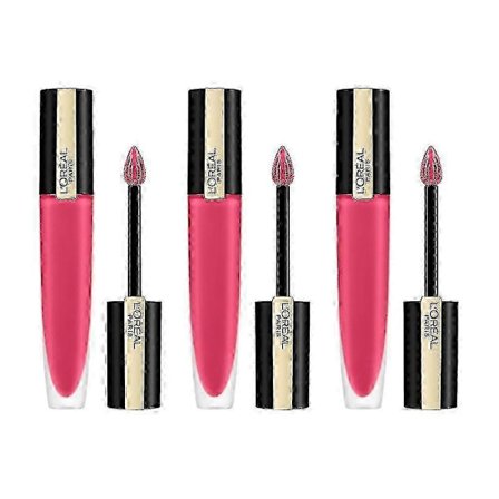 3 x L'Oreal Paris Rouge Signature Matt Lipgloss - 128 I Decide hwy536