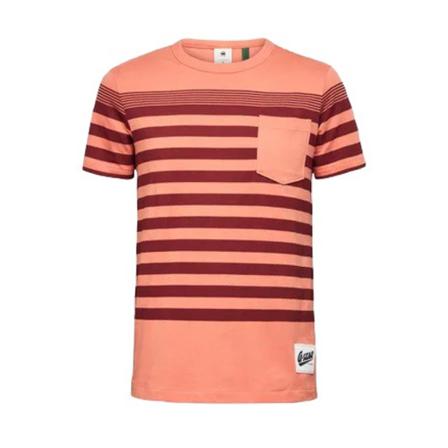 G-star, T-Shirt Oranje, Heren, Maat:S,strepen