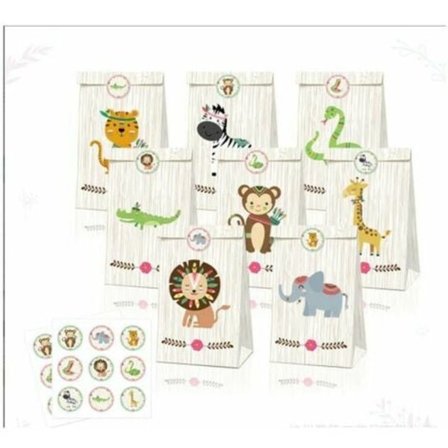 24 st färgglada godispåsar i papper med klistermärken för jul, födelsedagsfester, bröllop LYCXAMES