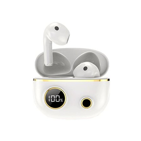 Vita Bluetooth-hörlurar utan laddare