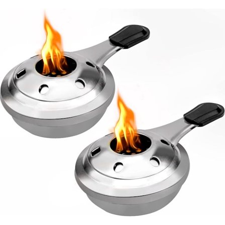 2 kpl Kannettava ruostumattomasta teräksestä valmistettu alkoholiliesi, irrotettava fondue-alkoholipoltin, kumimainen alkoholipoltin ulkoiluun, 