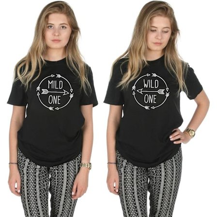 Mild One Wild One Boho Nuolet Yhteensopivat Parhaat Ystävät Bff Sisko T-paita