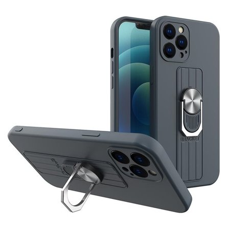 Ring Case silikonetui med fingergrep og base for Samsung Galaxy A73 blå