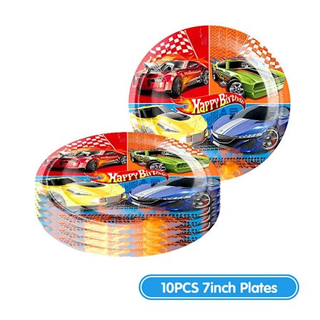 Hjul Födelsedagsdekoration Servis Muggar Tallrikar Bakgrund Banner Kit Racerbil Tema Födelsedag Grattis Party Deco Ballonger Tillbehör (YJD)