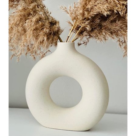 Valkoinen Donitsi Maljakko Keraaminen Maljakko Huoneen Koristeet