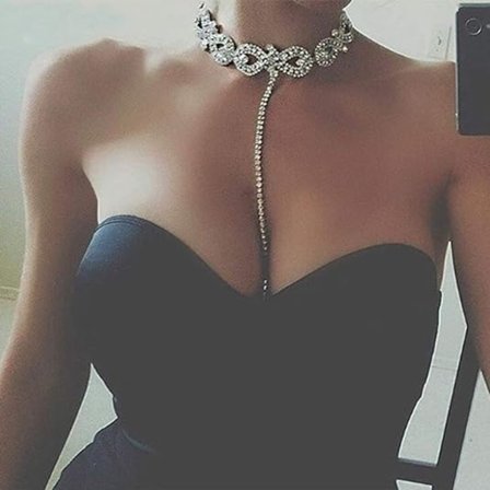 Rhinestone Choker Halsband Kristall Tassel Halsband Bröllop Brud