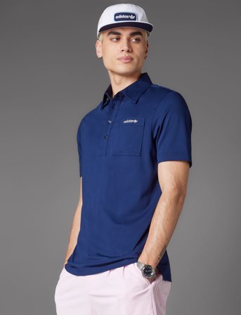 adidas Golf Originals S Pocket Polo - Navy - M