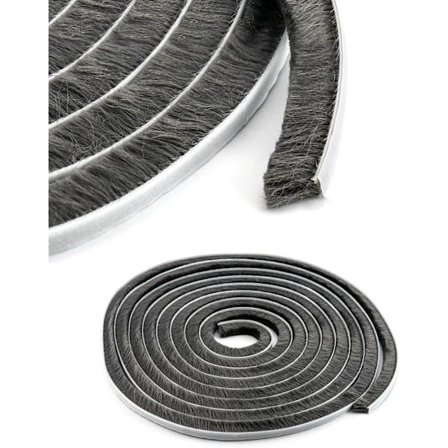 Pieces Liukuoven Harjatiiviste, Itsekiinnittyvä Harjanauha, Harjatiiviste, yhteensopiva Ikkunoiden Ja Liikkuvien Ovien Kanssa, 9MM X 15MM X 10M