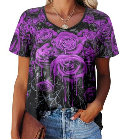 Kortärmad T-shirt För Kvinnor Med Rund Hals S