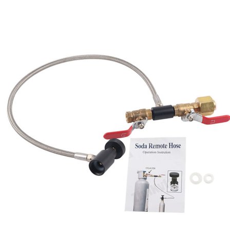 CO2 Cylinder Påfyllningsadapter, Soda Maker CO2 Behållare Påfyllningsstation med Rostfri Stålomspunnen Slang 24 Tum, Högtrycksstöd Upp Till 6000 PSI