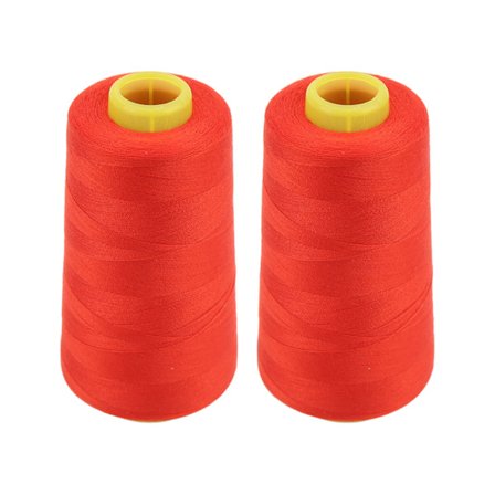 2 kpl Serger-lankaa, erittäin luja, kestävä ja kestävä polyesteripunainen ompelulanka päivittäiseen tilkkutöihin ja liitoksiin