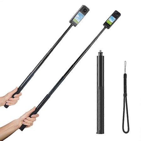 FLYMILE 1,3 m Sports Kamera Selfie Stick Udtrækkelig Stang med 1/4 Tomme Skrue til Udendørs Aktiviteter