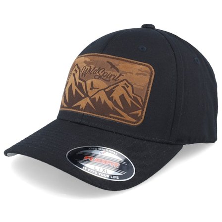 Wild Spirit - Sort flexfit Kasket - Big Mountain & Birds Patch Black Flexfit @ Hatstore