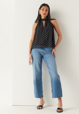 Bubbleroom - Linn High Straight Ankle Jeans - Light blue - Kläder