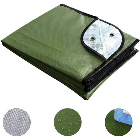 Nødteppe Overlevelsesteppe 150×200 cm – Termisk Redningsteppe i 3 lag, Reflekterende & Vindtett