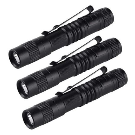 3x Taskulamppukynä Superpieni Mini AAA XPE-R3 LED-lamppu Vyöklipsi Valo Taskulamppu Rei'illä