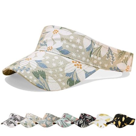 Solskærm til kvinder - justerbar sommerskærm, golfskærm (beige)