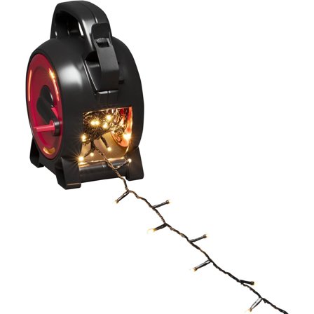 Konstsmide - Lysslynge for utebruk Sladdvinda, 150 varmvita LED Svart