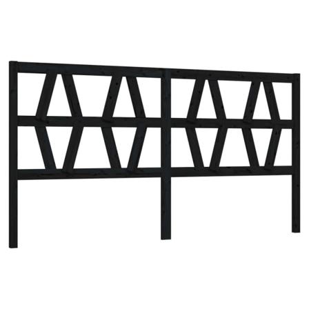 Vidaxl Sänggavel Svart 186x4x100 Cm Massiv Furu Svart
