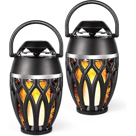 2 Pakker Udendørs Bluetooth Højttalere, Bluetooth 5.0 LED Flammehøjttaler, IPX5 Vandafvisende Flammefakkel Atmosfærehøjttaler, Flammelampe, Gaver Til 