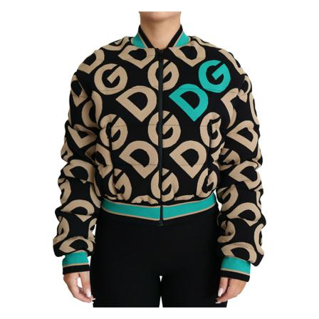 Dolce & Gabbana, Bomber Jacket Zwart, Dames, Maat:S,polyester,multicolor