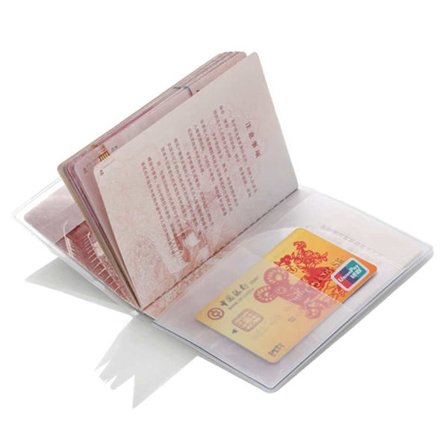 Gjennomsiktig passveske med lommer