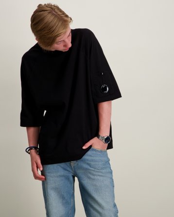 C.P. Company MAXI T-SHIRT Musta T-paidat Pojat - Kids Brand Store