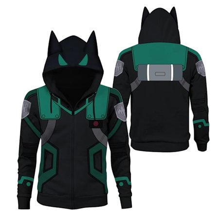 My Hero Academia Midoriya Izuku Deku Cosplay-asu, Unisex-huppari, Takki, Hihla, B