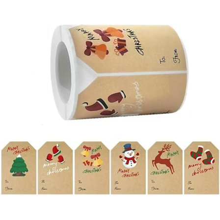 250 stk/ruller Julegave-etiketter Jule-selvklæbende