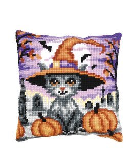 Broderipakke Pute Halloween Kattunge - Vervaco