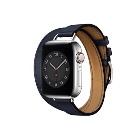 (Blå) Egnet for Apple Watch iwatch-rem Dobbel sirkel ekte