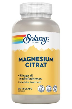 Solaray Magnesium Citrat 270 kaps, Helse & Madvarer, Mineraler, Magnesium
