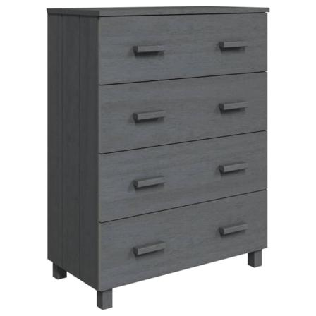 Vidaxl Skänk Mörkgrå 79x40x103,5 Cm Massiv Furu Grå