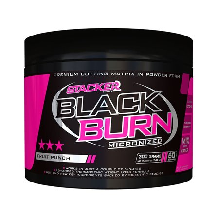 STACKER2 Europe Black Burn Micronized Fat Burner 300 g Frugt Punch
