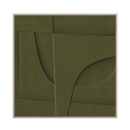 Dekorativ vægkunst, olivengrøn, 77x77cm MDF-ramme