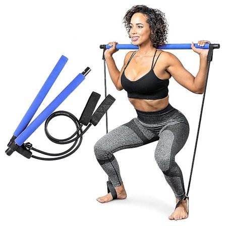 Pilates Bar Yoga Stick - Pilates Bar Kit för hemgym med Pilates motståndsband