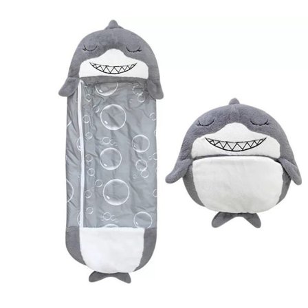 Børnesovepose med pude indendørs - Dyne til børn 135x50 cm Hajmønster