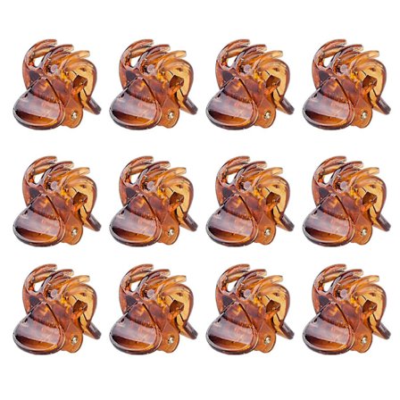 12 stk. stilfulde brune mini hårklemmer