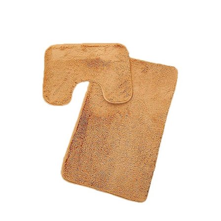 3-delt badeværelsessæt tæppemåtte toiletlågbetræk ensfarvet bademåtter FAN2434 [dB}