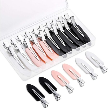 20 stk. hårklemmer uten merker, ingen bøyninger, rynkefrie hårklemmer med oppbevaringsboks, hårklemmer uten merker for jenter, kvinner, sminke, 