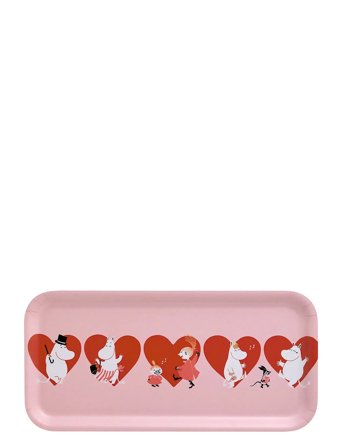 Muurla Moomin Tray Heart 27X13Cm - Pink - 27X13CM
