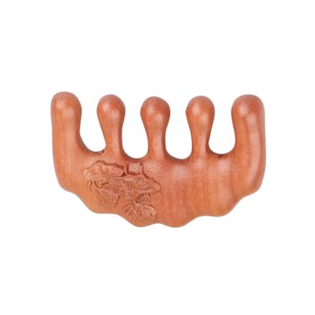 Meridian Massage Kam Femtandad Handtagslös Trä Akupunkturpunkt Hårkam Bredtandad Sandelträ Kam Huvudmassage~02608