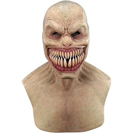 Halloween Horror Maske, Uhyggelig Fuld Hovedmaske, Latex Nyhed Tænder Horror Masker, Halloween Klovn Ansigtsmaske, Dækket