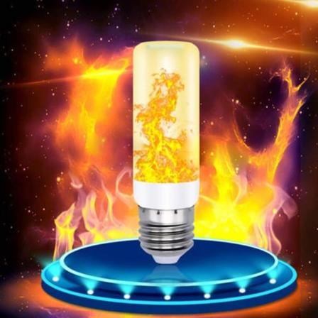 Pakke med 3W E27 flimrende flammeeffekt, 4 lysmoduser, gul