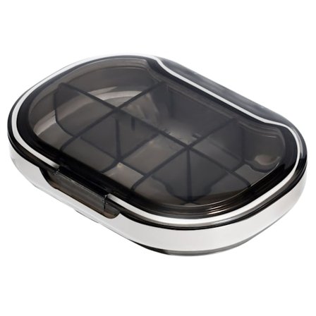 Bärbart mini-pillerfodral Reseutmatning P-piller Organizer Hushållsmatsklass Förseglad förvaring Medicinlåda Stor transparent svart