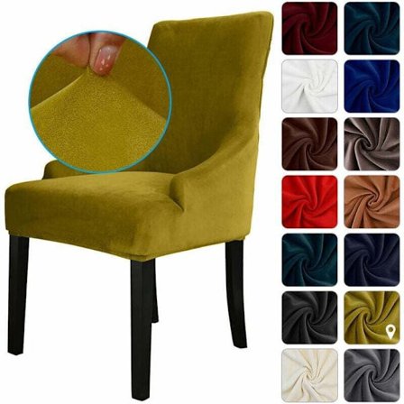 Stolebetræk Velour Stolebetræk Blødt Spisestue Stolebeskyttelsesbetræk Vaskbart Aftageligt, Grøn - Grøn