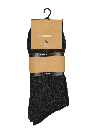 Lindbergh 2 pack rag wool sock Socks Strumpor Herr Svart 40-44