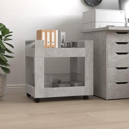 Vidaxl Skrivbordsvagn Betonggrå 60x45x60 Cm Konstruerat Trä Grå